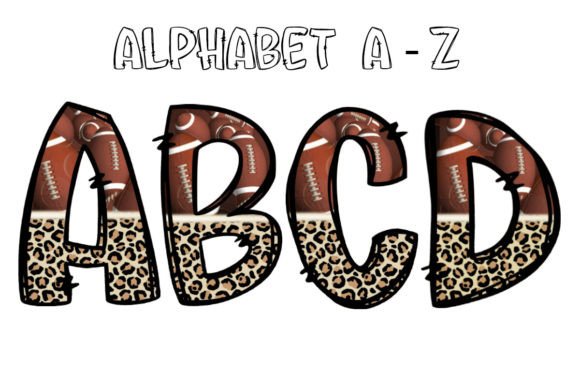 A Bold Play: The American Football Alphabet Leopard Print