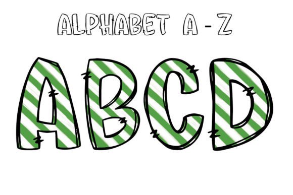 Christmas Alphabet Doodle Sublimation2: Festive Design Assets