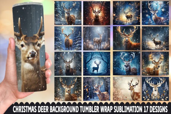 Christmas Deer Tumblers Bundle: Festive Design Assets