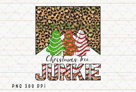 Christmas Tree Cake Junkie Leopard PNG: A Festive Design Asset