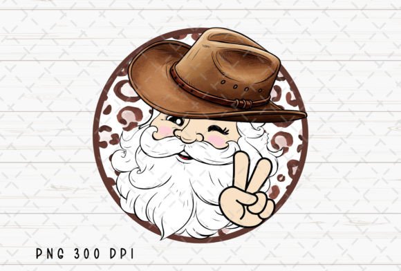 Cowboy Santa Western Christmas Leopard: A Festive Design Twist