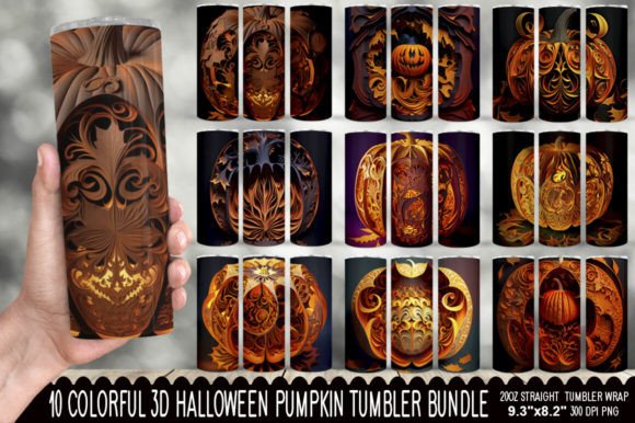 Halloween Pumpkin Tumbler Bundle: Your Go-To Sublimation Asset