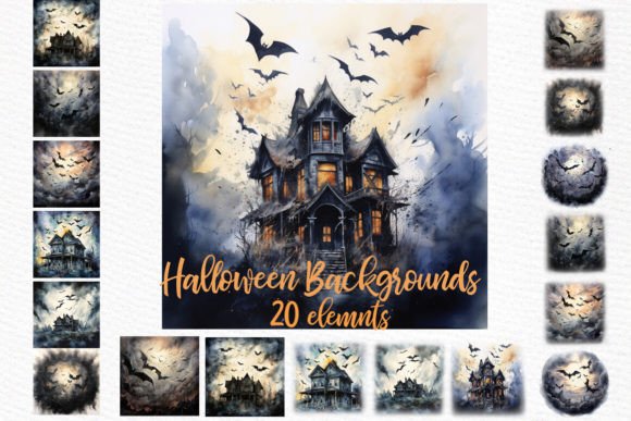 Haunted House Png: Watercolor Halloween Backgrounds