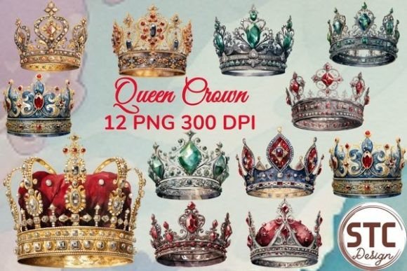 Queen Crown Watercolor Sublimation: Artistic Flair for Creative Projects