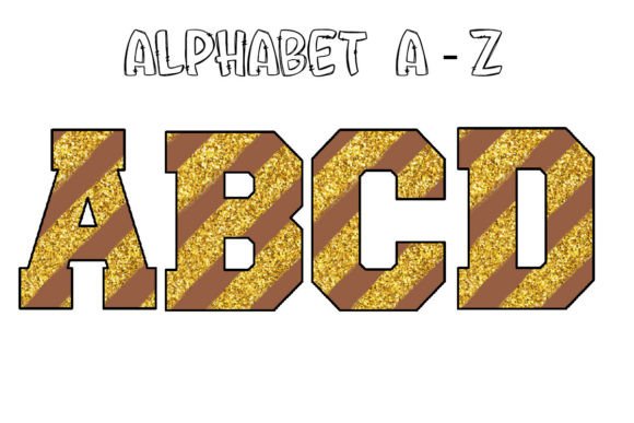 Score Big with Football Gold Glitter Alphabet Design