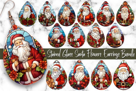Stained Glass Christmas Flowers: A Festive Digital Bundle