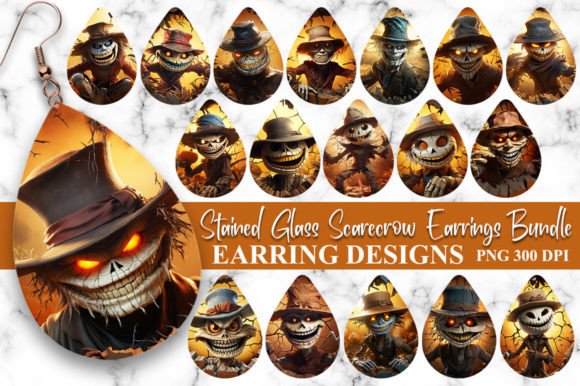 Stained Glass Scarecrow Earrings Bundle: A Creative Asset