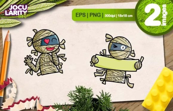 Unwrap Creative Charm with Funny Sweet Mummy Cartoon Illustration